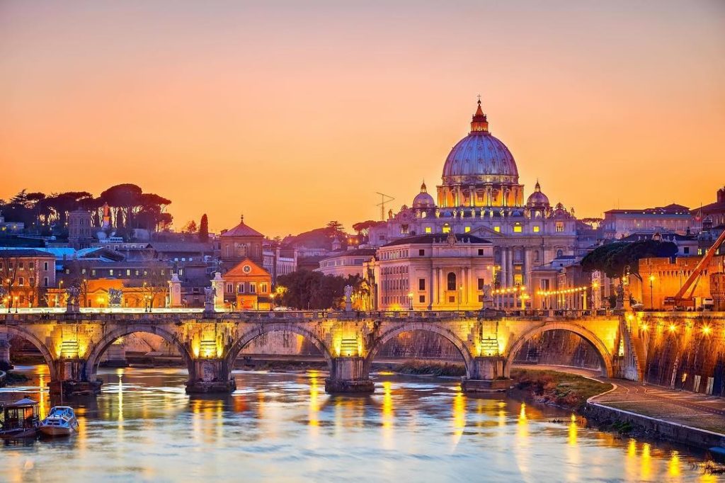 sunset over Rome Italy