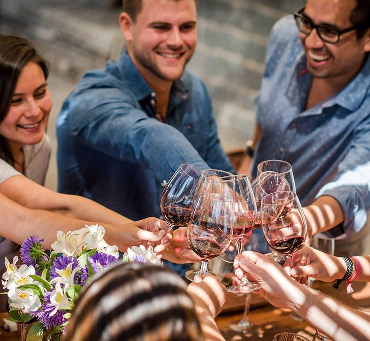 Friends toasting