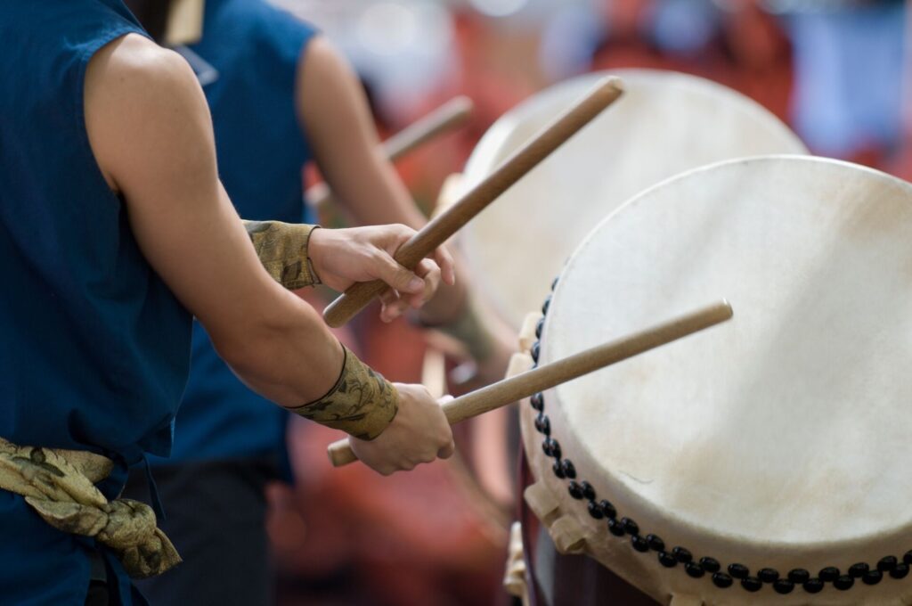 Taiko drummers in Japan