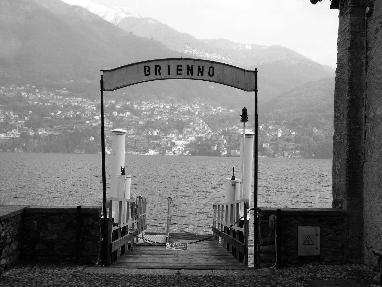 Brienno dock on lake como, Italy 