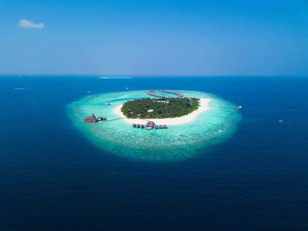 aerial view of tropical island