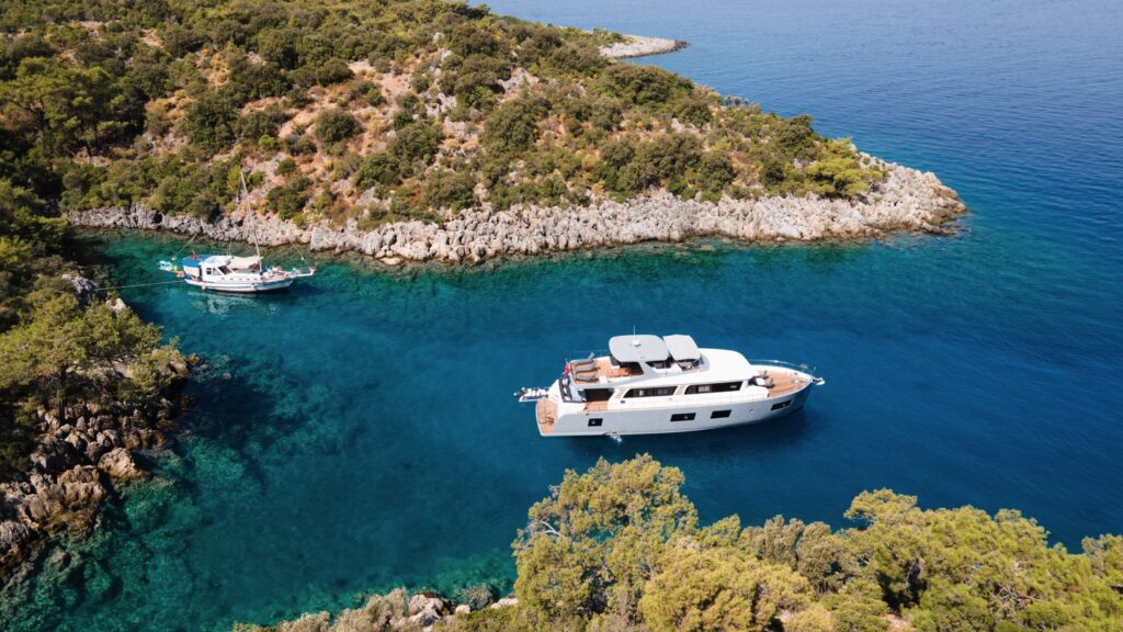 yacht sailing through the Mediterranean