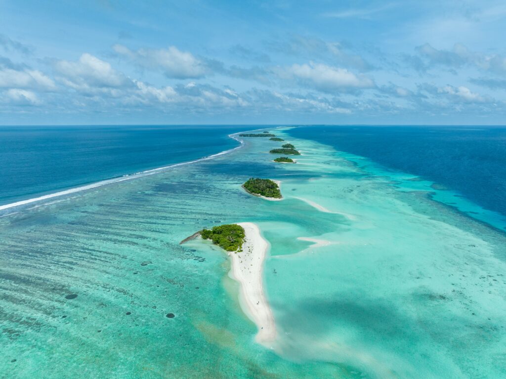 aerial view of the maldives